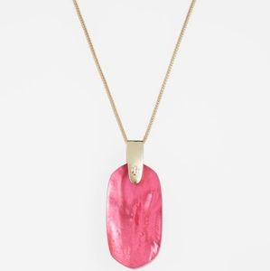 Kendra Scott Pink Pendant Necklace with Gold Chain